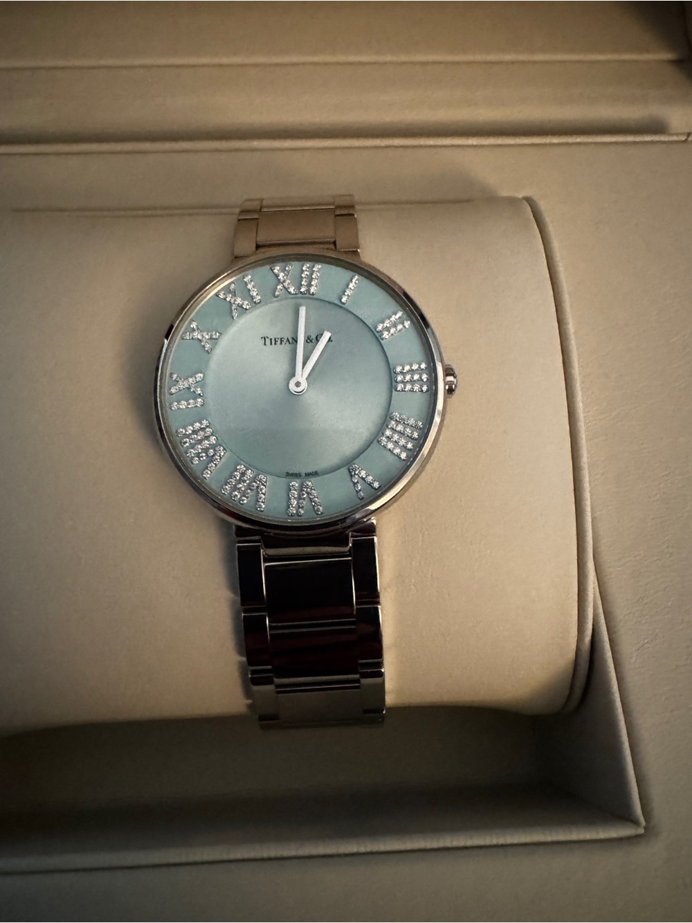 Tiffany & Co. Light Blue Dial Stainless Steel Bracelet Watch